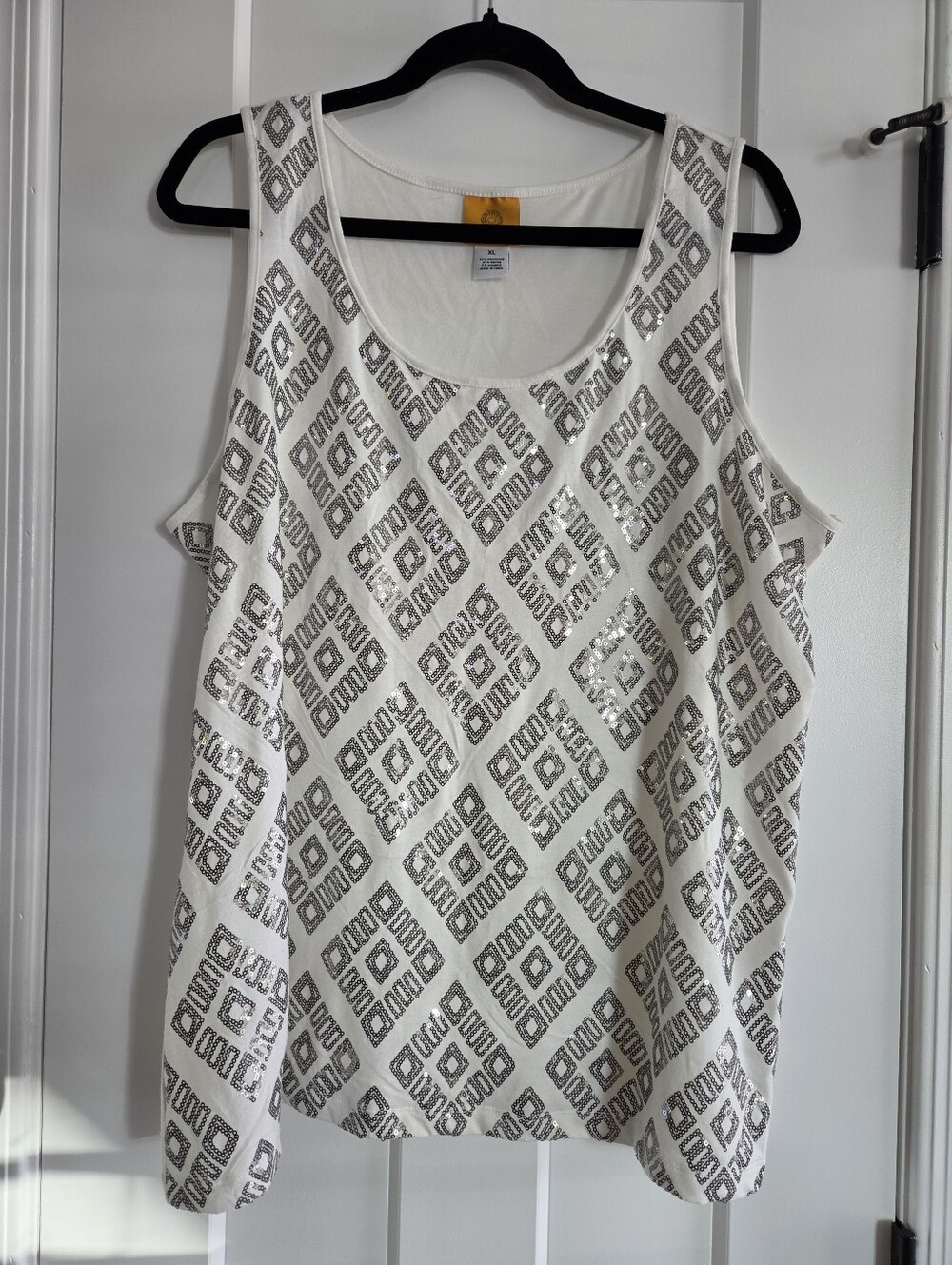 Cream sequin top size xl from Ruby Rd